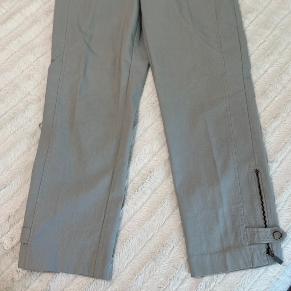 Up! stretch rayon capri pants;  Women's size US 8; Light blue cement gray colour - Picture 2 of 11